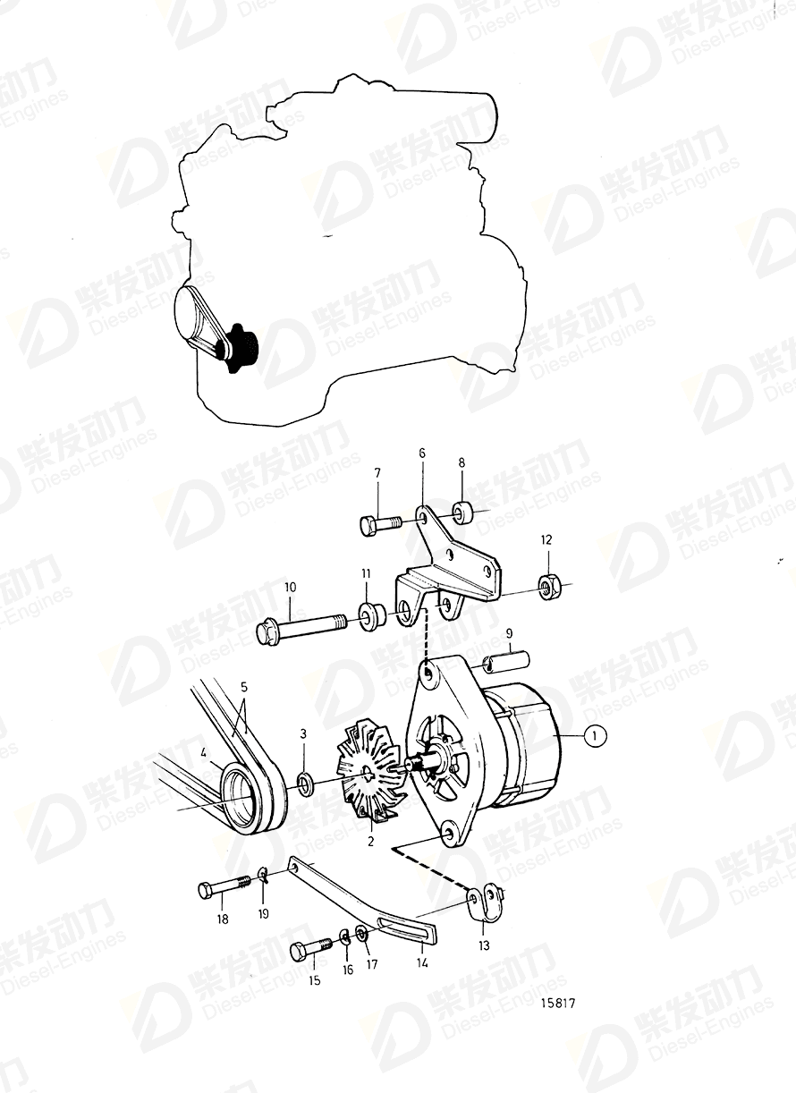 VOLVO Bracket 3825163 Drawing